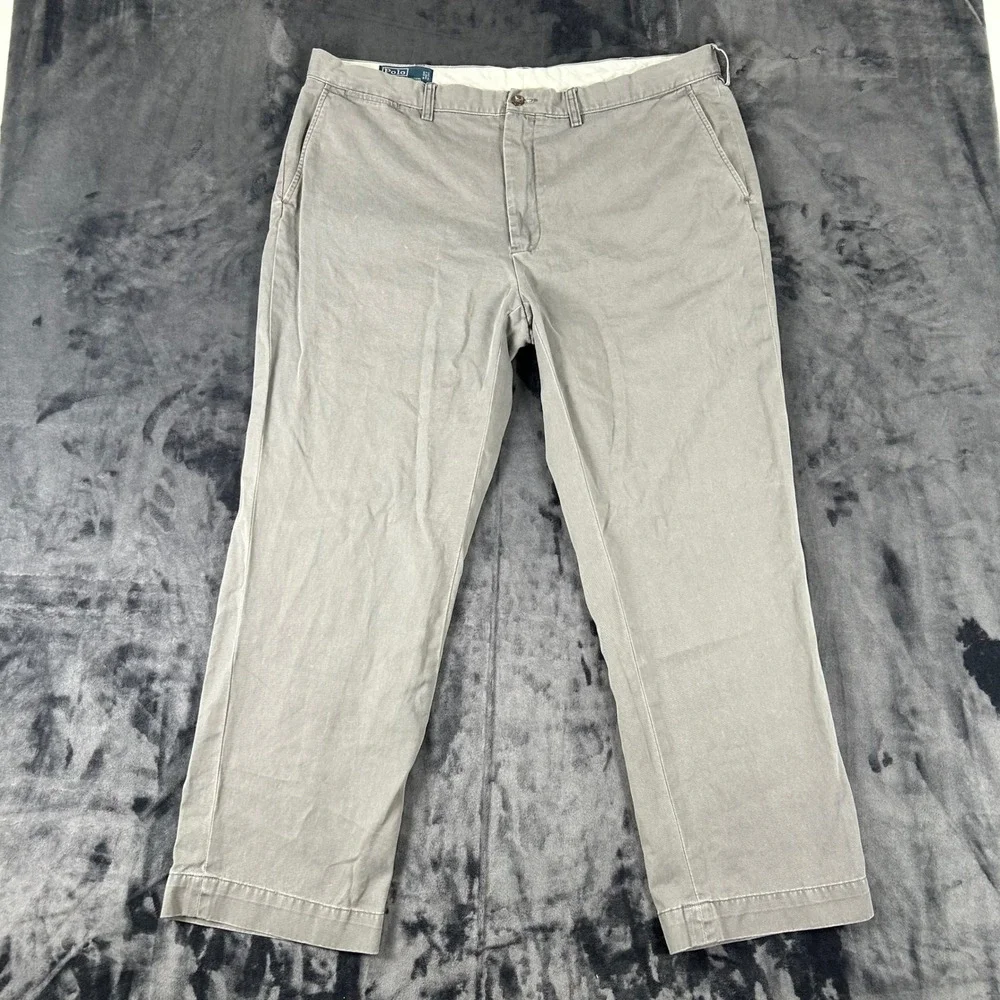 Polo Ralph Lauren Preston Pant Mens 40/30 Gray Cotton Chino Straight Leg Pant